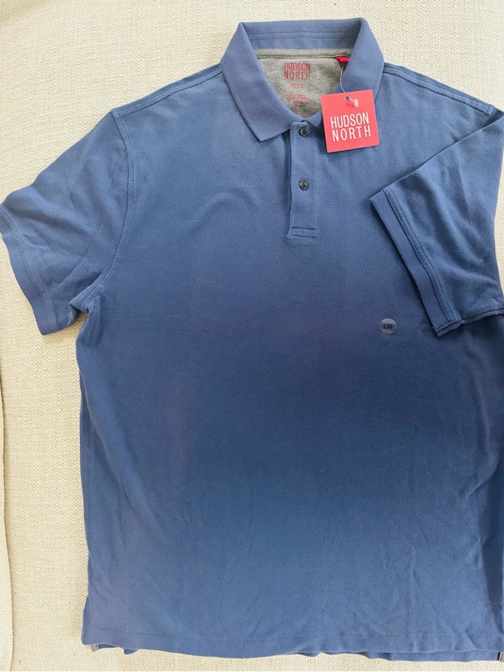 Hudson North Men’s Short Sleeves Navy Blue Cotton Polo T-shirt Size L
